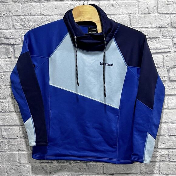 Marmot Men Gibbs Ski Top Colorblock Long Sleeve Pullover Fleece Sweater Sz Large - Picture 2 of 9